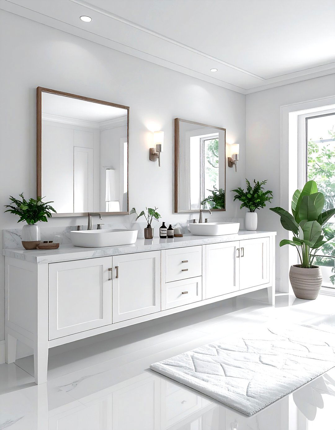 White Bathroom Double Vanity - 30 bright white bathroom ideas