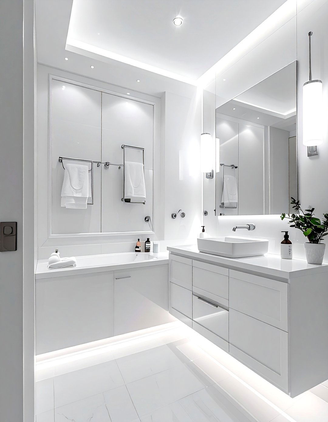 White Bathroom Lighting - 30 bright white bathroom ideas