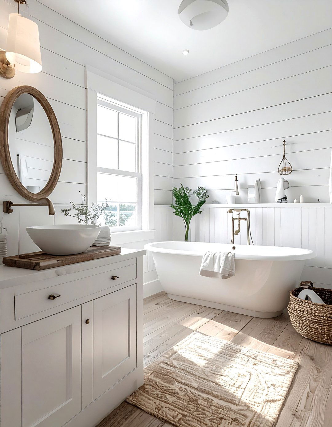 White Bathroom Shiplap - 30 bright white bathroom ideas