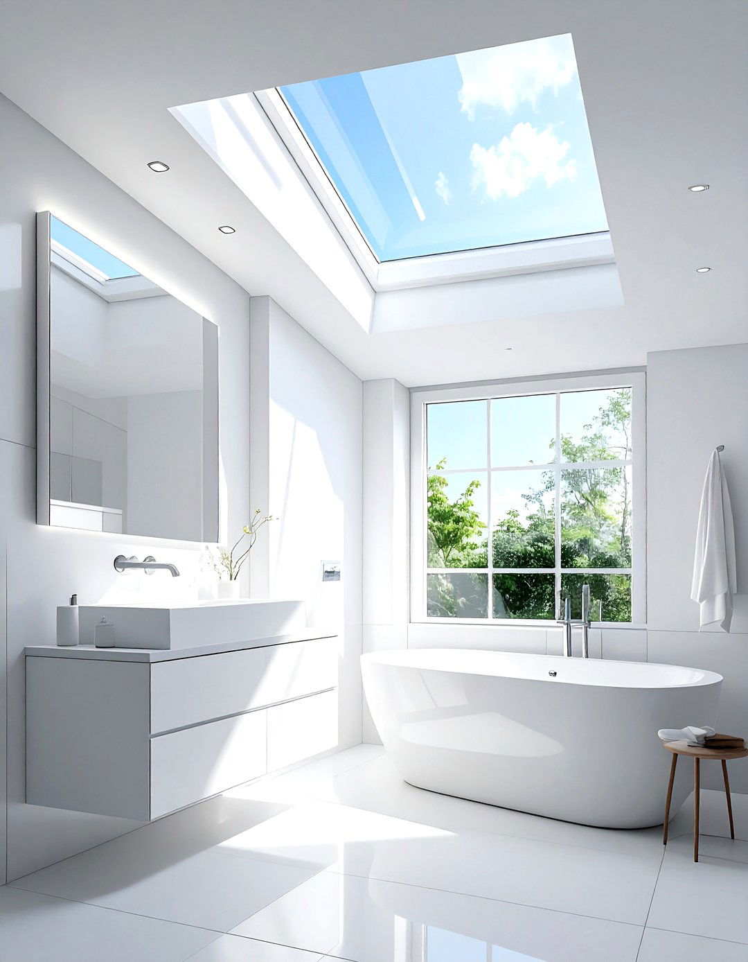 White Bathroom Skylight - 30 white and white bathroom ideas