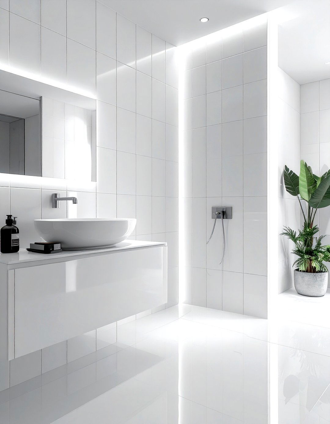 White Bathroom Vertical Stacked Tile - 30 white and white bathroom ideas