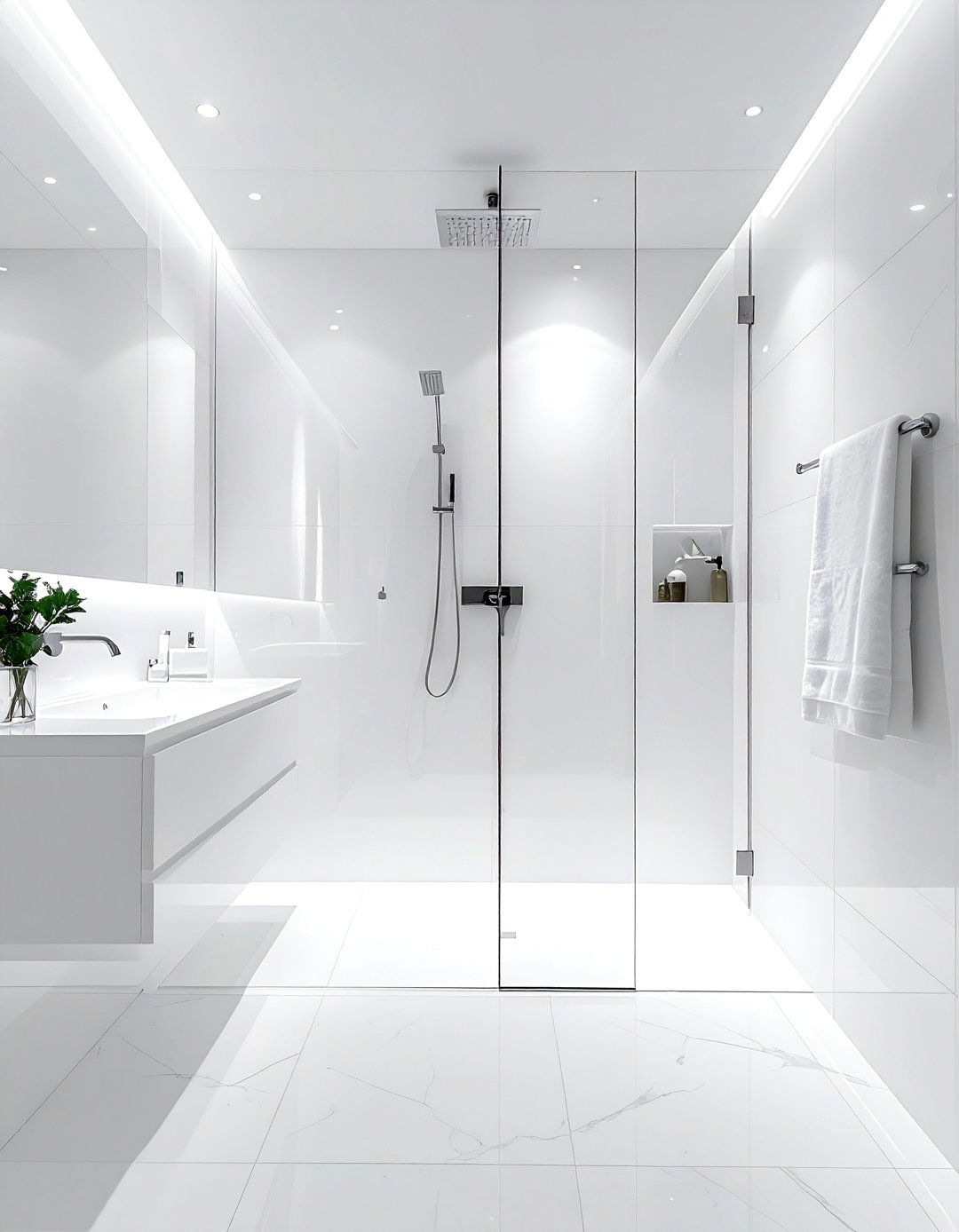 White Bathroom Walk In Shower - 30 bright white bathroom ideas