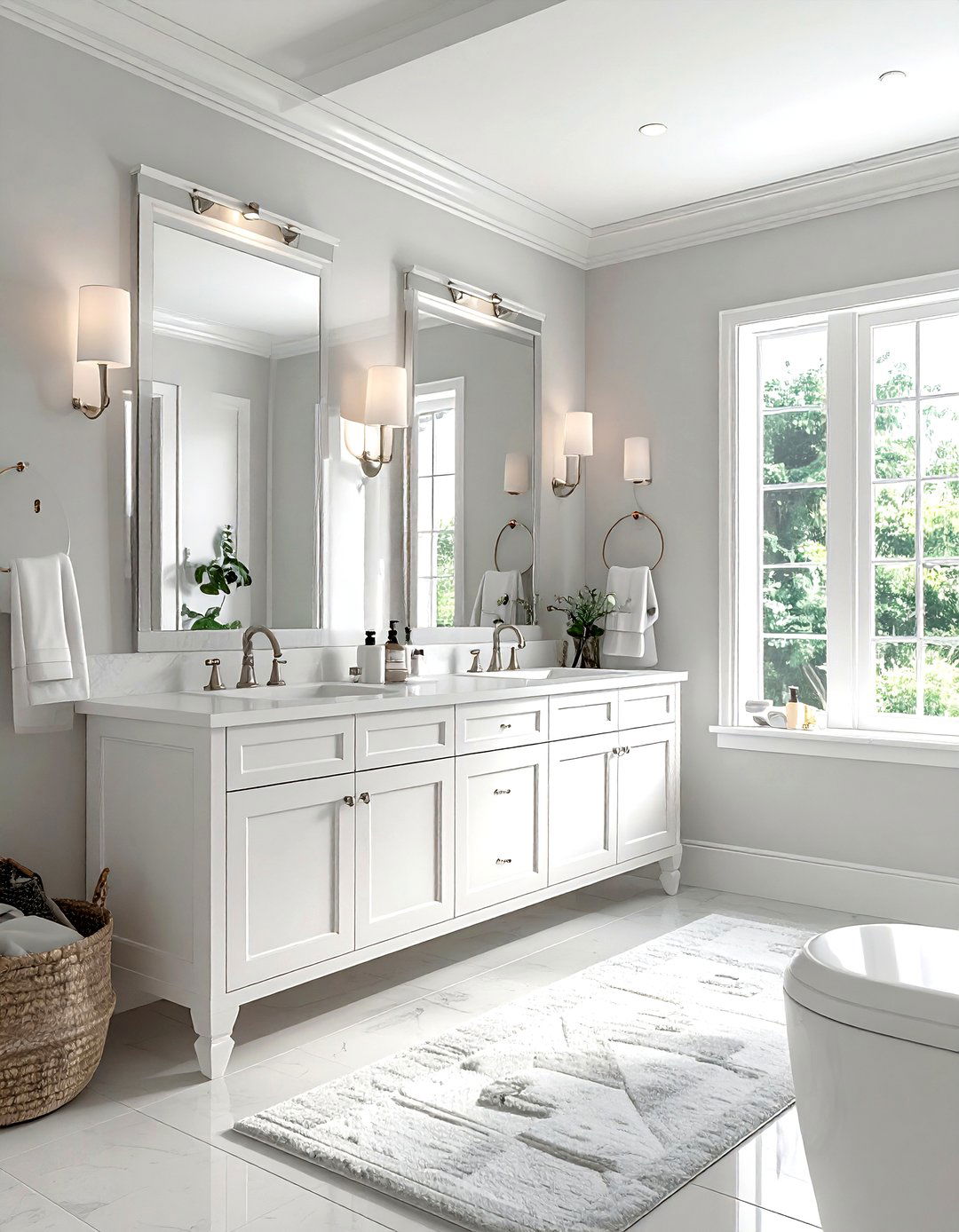White Bathroom With Double Vanity - 30 white bathroom design ideas