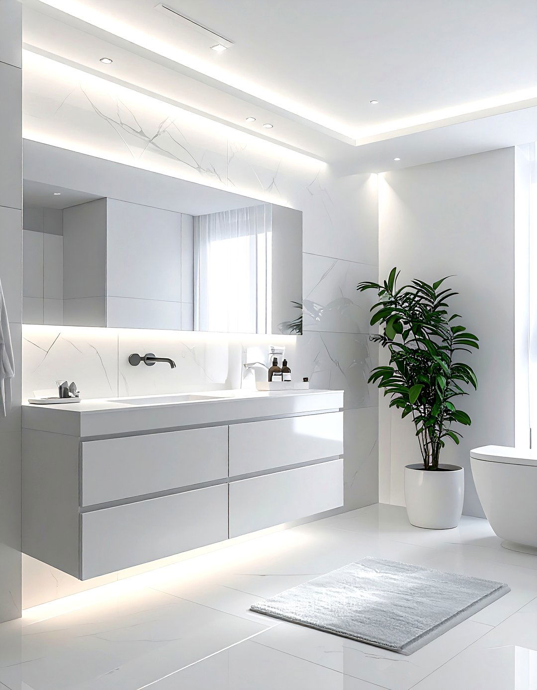 White Bathroom With Floating Vanity - 30 white bathroom design ideas
