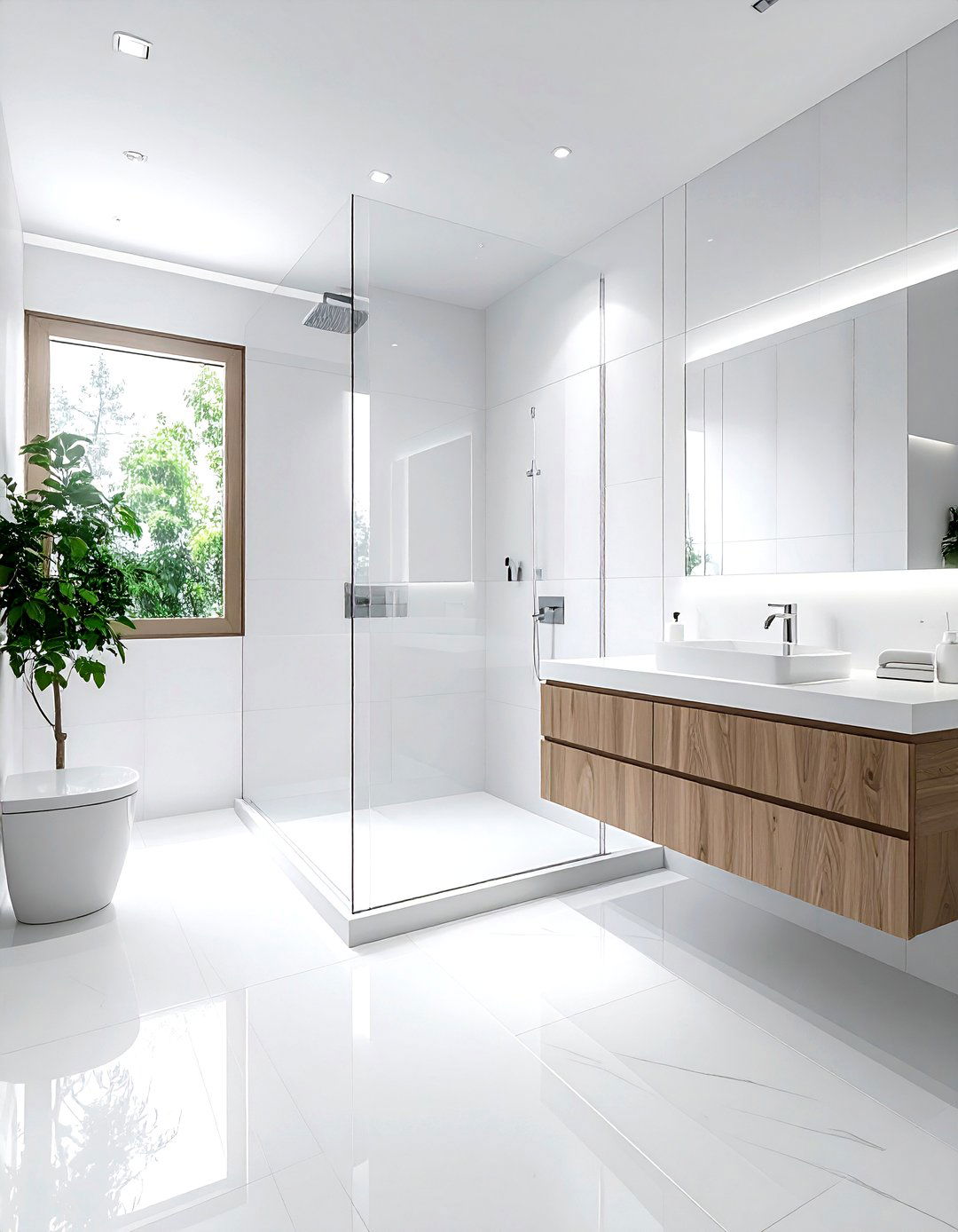 White Bathroom With Walk In Shower - 30 white bathroom design ideas