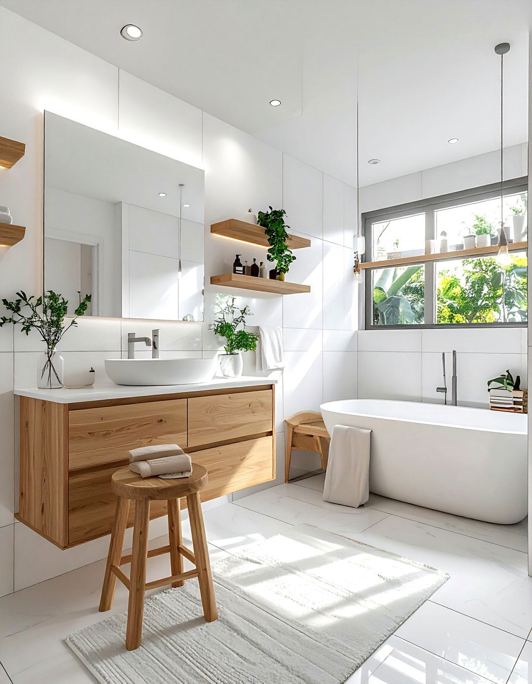 White Bathroom With Wood Accents - 30 bright white bathroom ideas