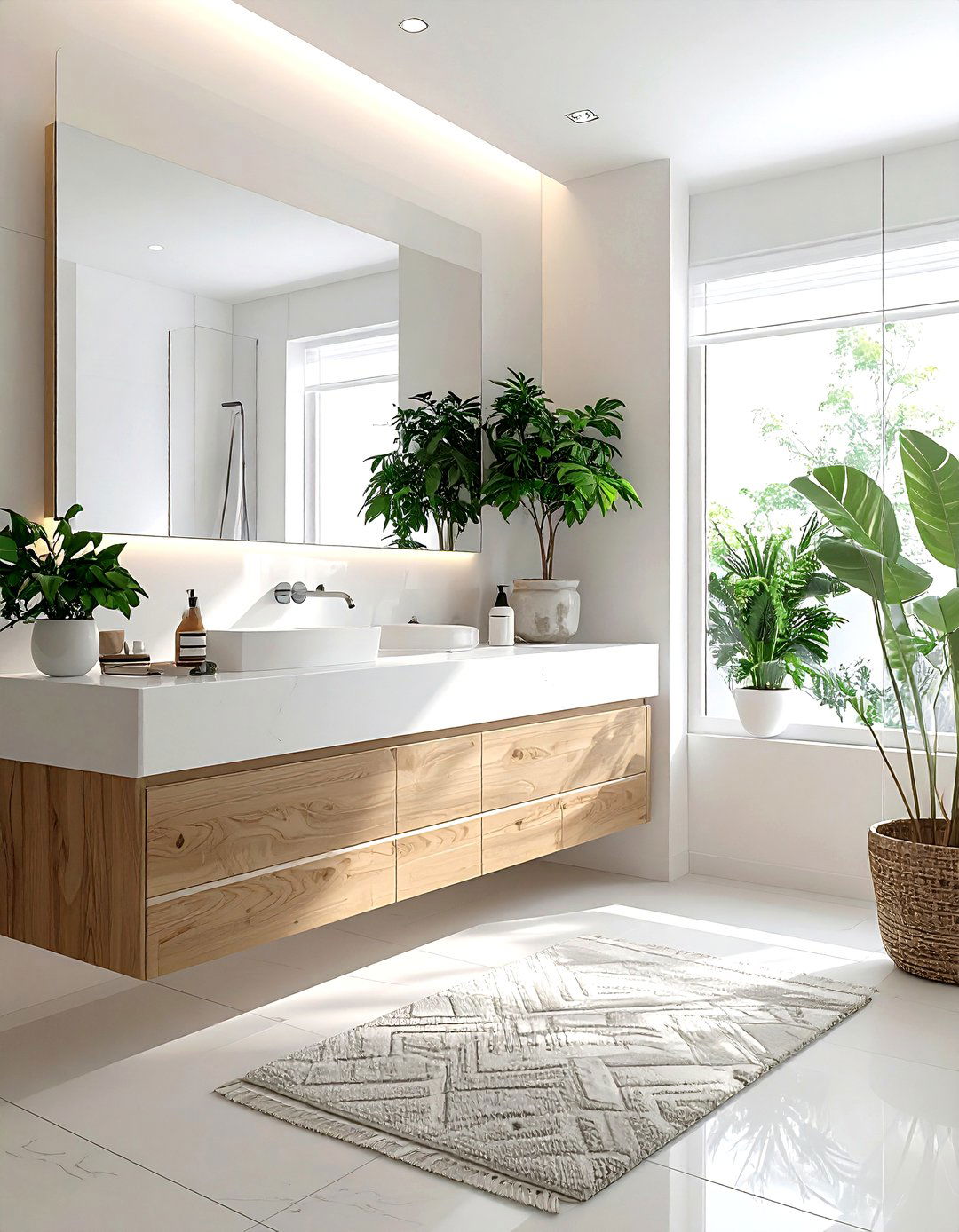 White Bathroom With Wood Vanity - 30 white bathroom design ideas