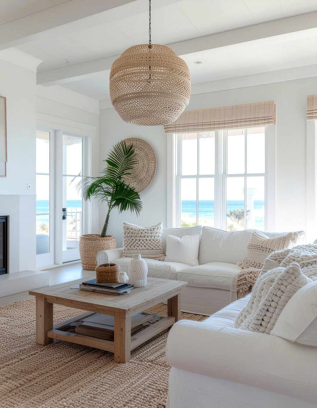 White Beach House Living Room - 30 beach themed living room ideas