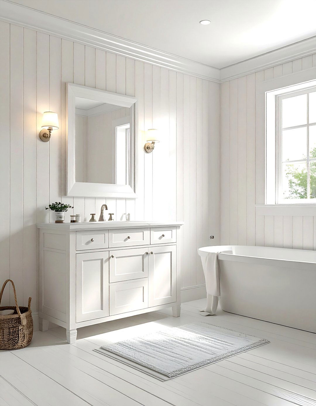 White Beadboard Bathroom - 30 cream and white bathroom ideas