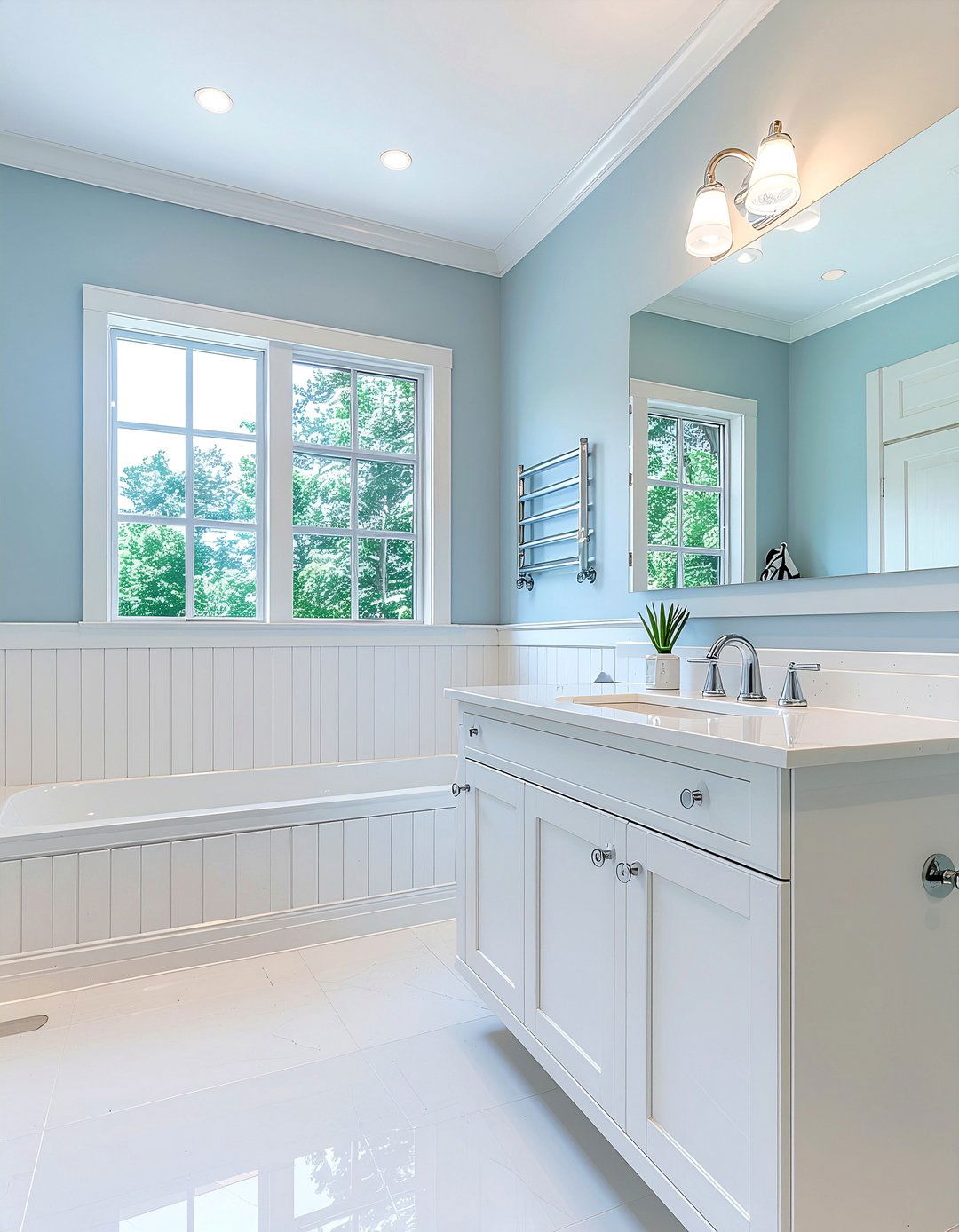 White Beadboard Bathroom - 30 bathroom paneling ideas