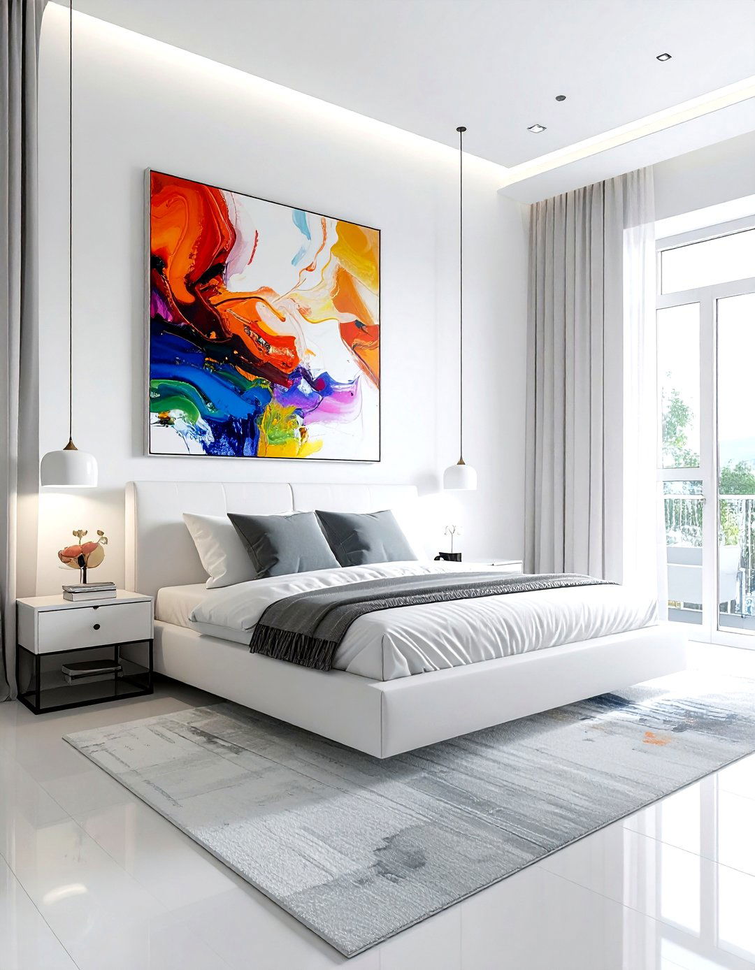 White Bedroom Abstract Art - 30 modern white bedroom ideas