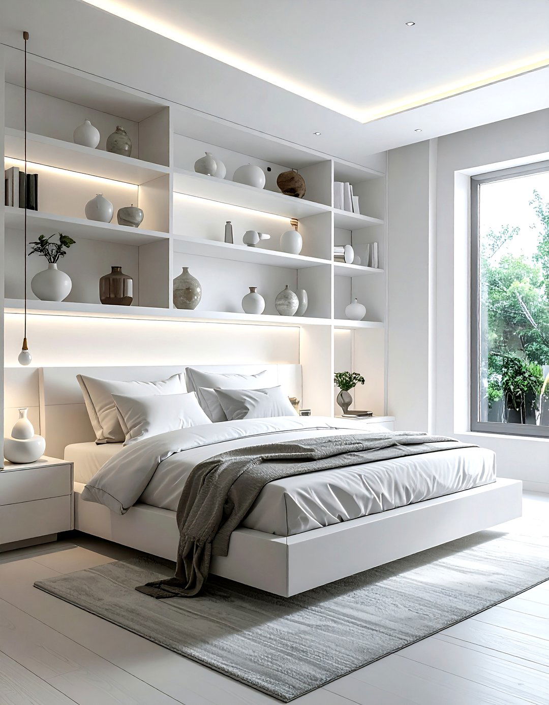 White Bedroom Built In Shelves - 30 modern white bedroom ideas