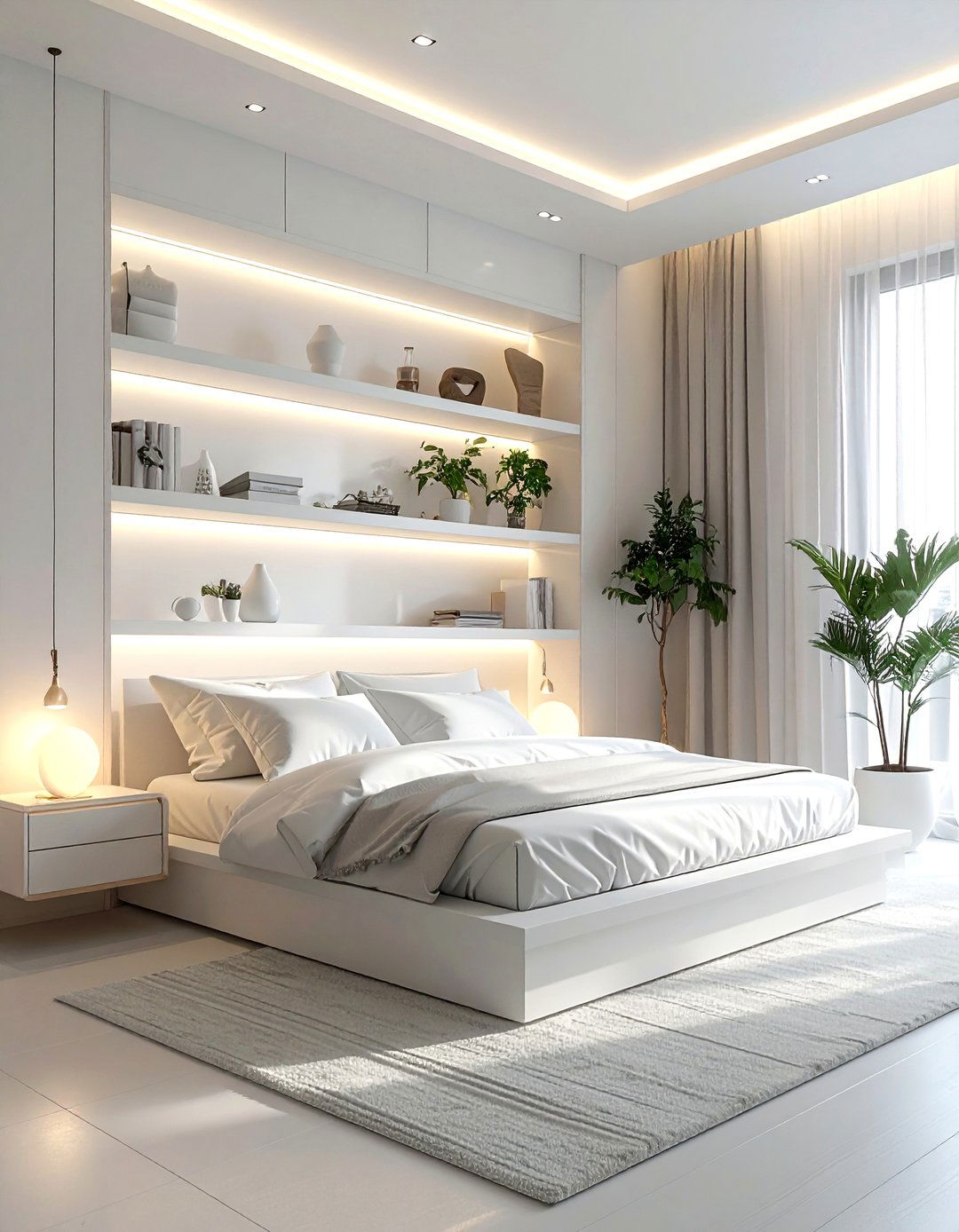 White Bedroom Built In Shelves - 30 bright white bedroom ideas