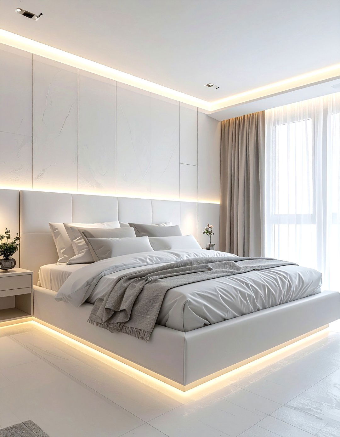 White Bedroom Cove Lighting - 30 contemporary white bedroom ideas