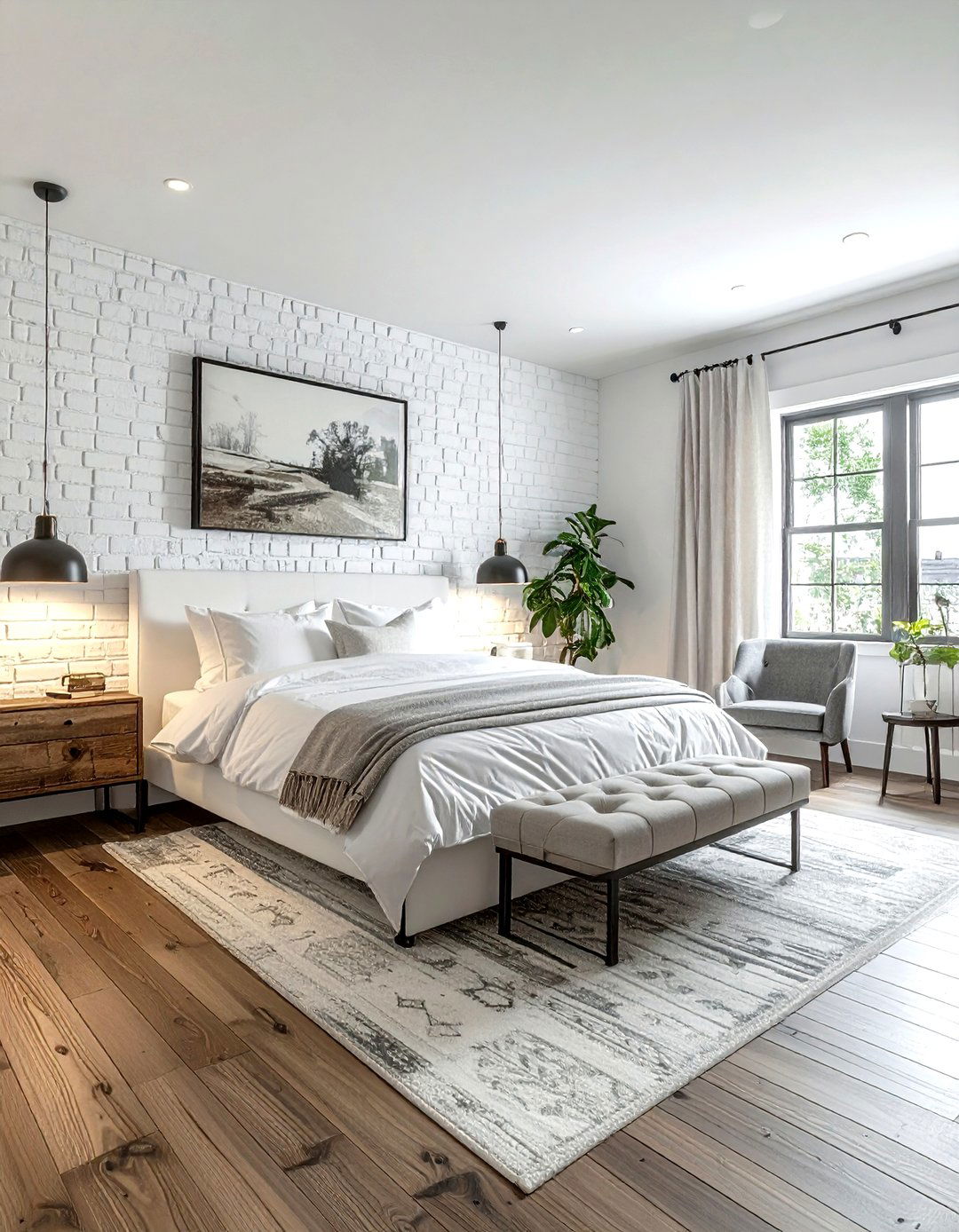 White Bedroom Exposed Brick - 30 modern white bedroom ideas