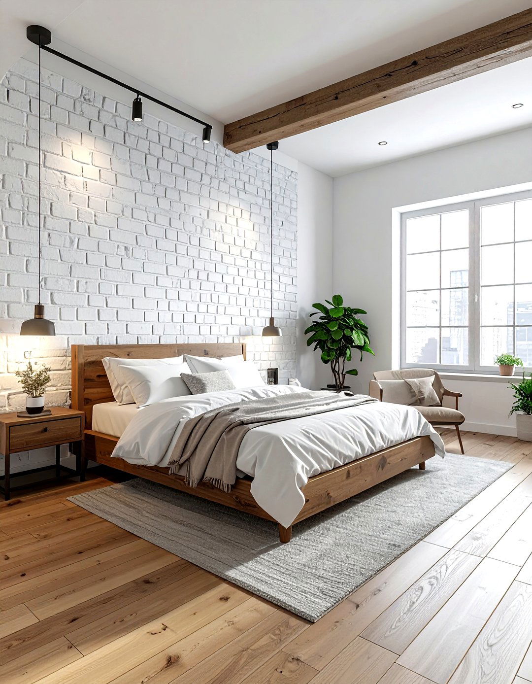 White Bedroom Exposed Brick - 30 bright white bedroom ideas