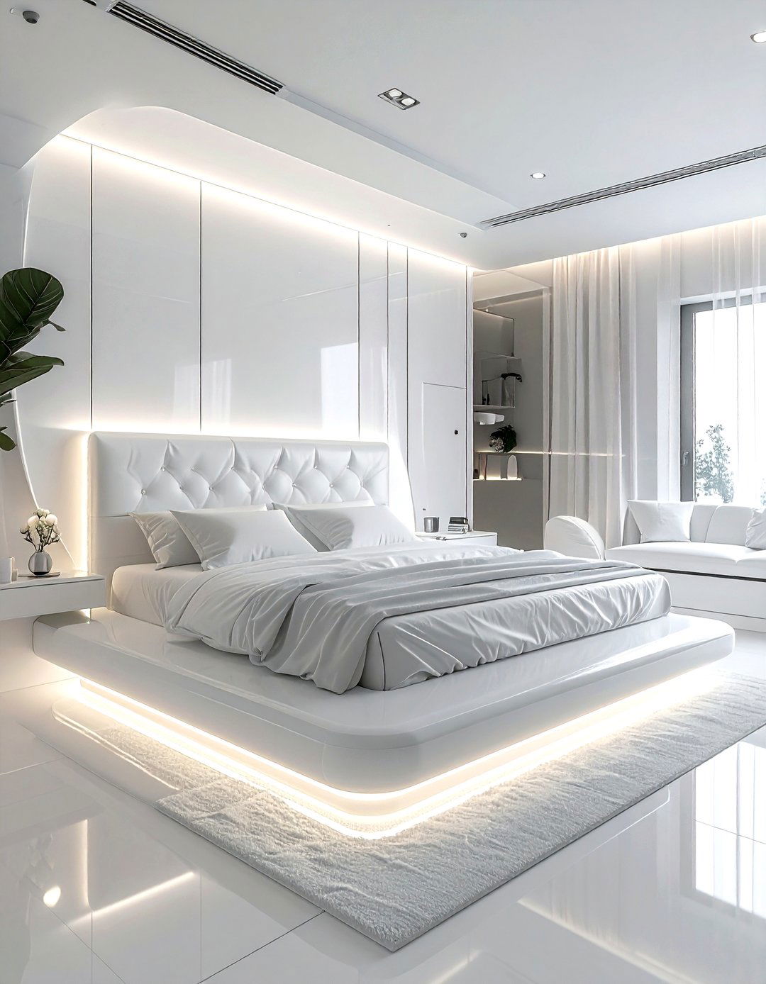 White Bedroom Floating Bed - 30 minimalist white bedroom ideas