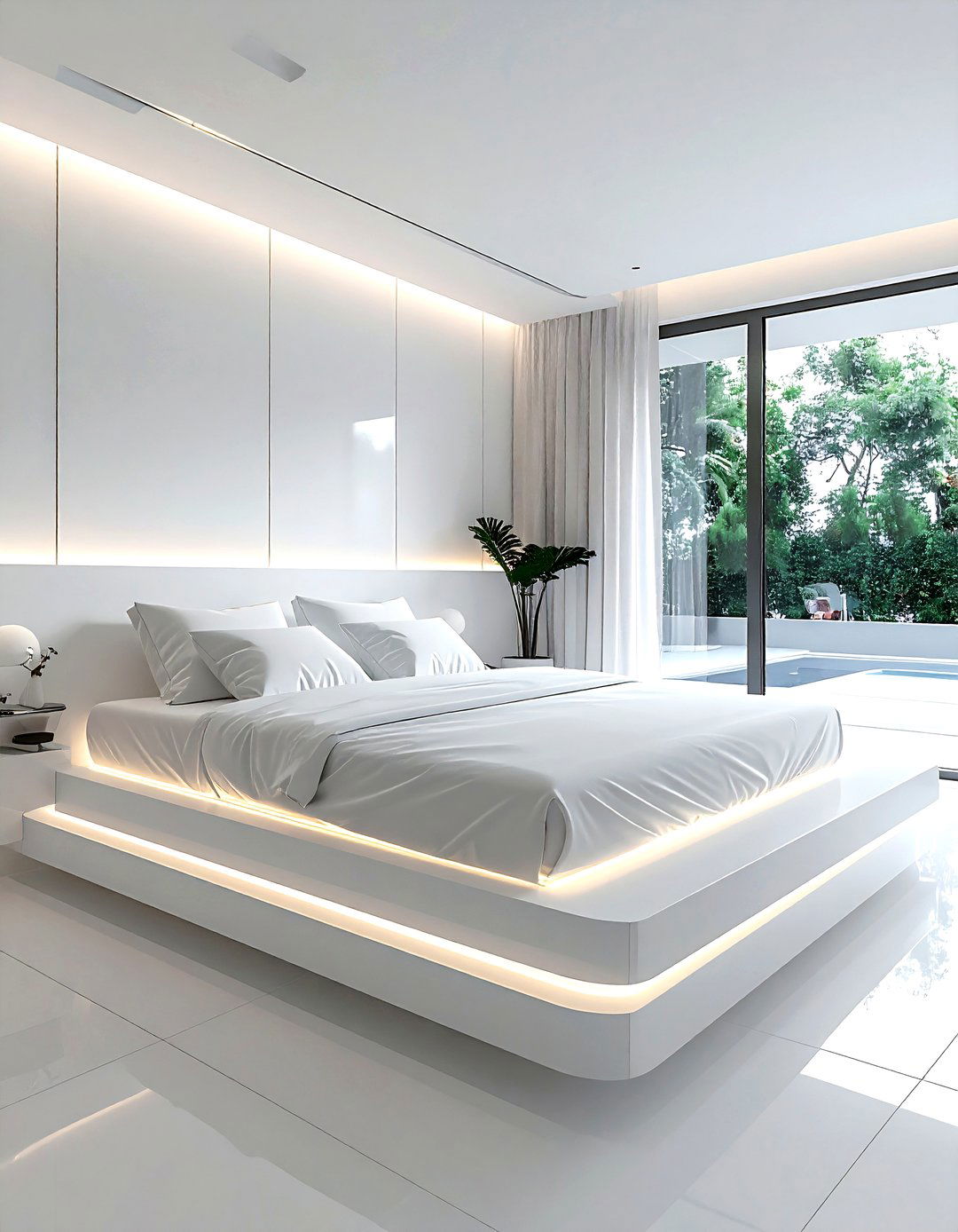 White Bedroom Floating Bed - 30 modern white bedroom ideas