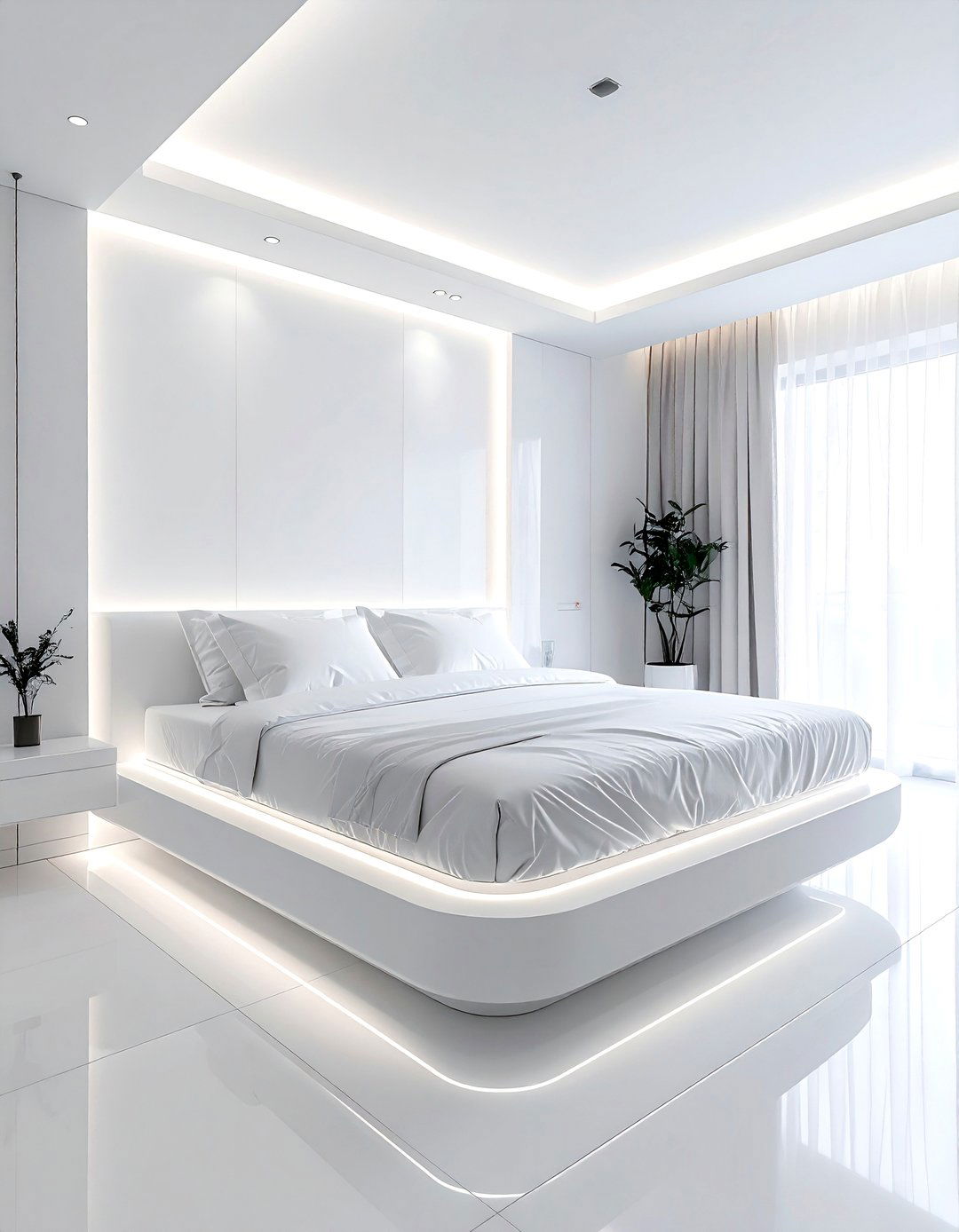 White Bedroom Floating Bed - 30 contemporary white bedroom ideas
