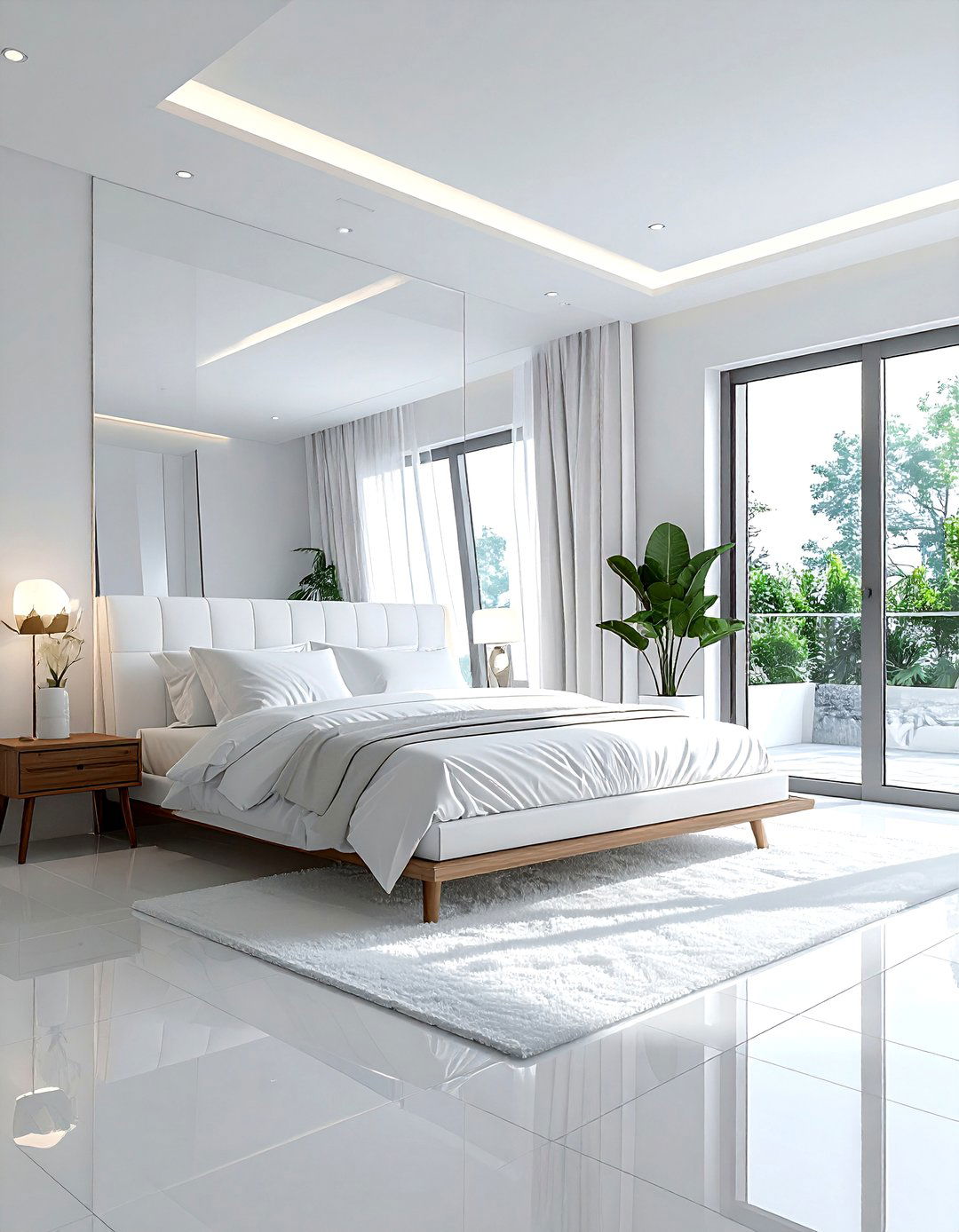 White Bedroom Floor Mirror - 30 contemporary white bedroom ideas