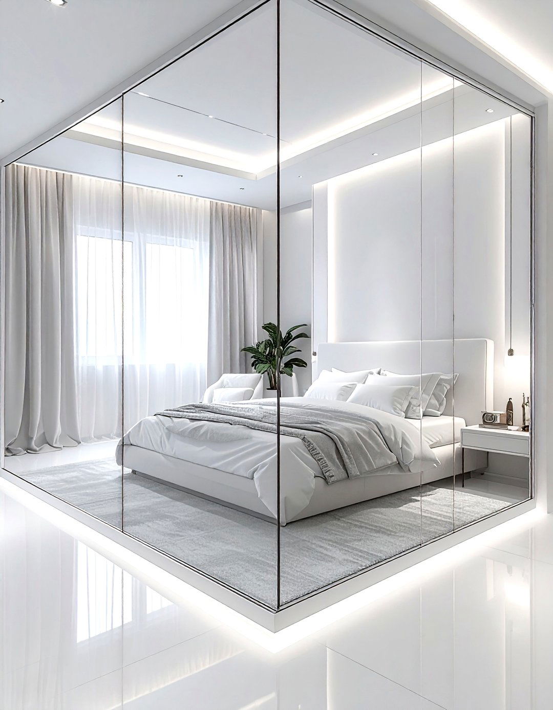 White Bedroom Glass Partition - 30 modern white bedroom ideas