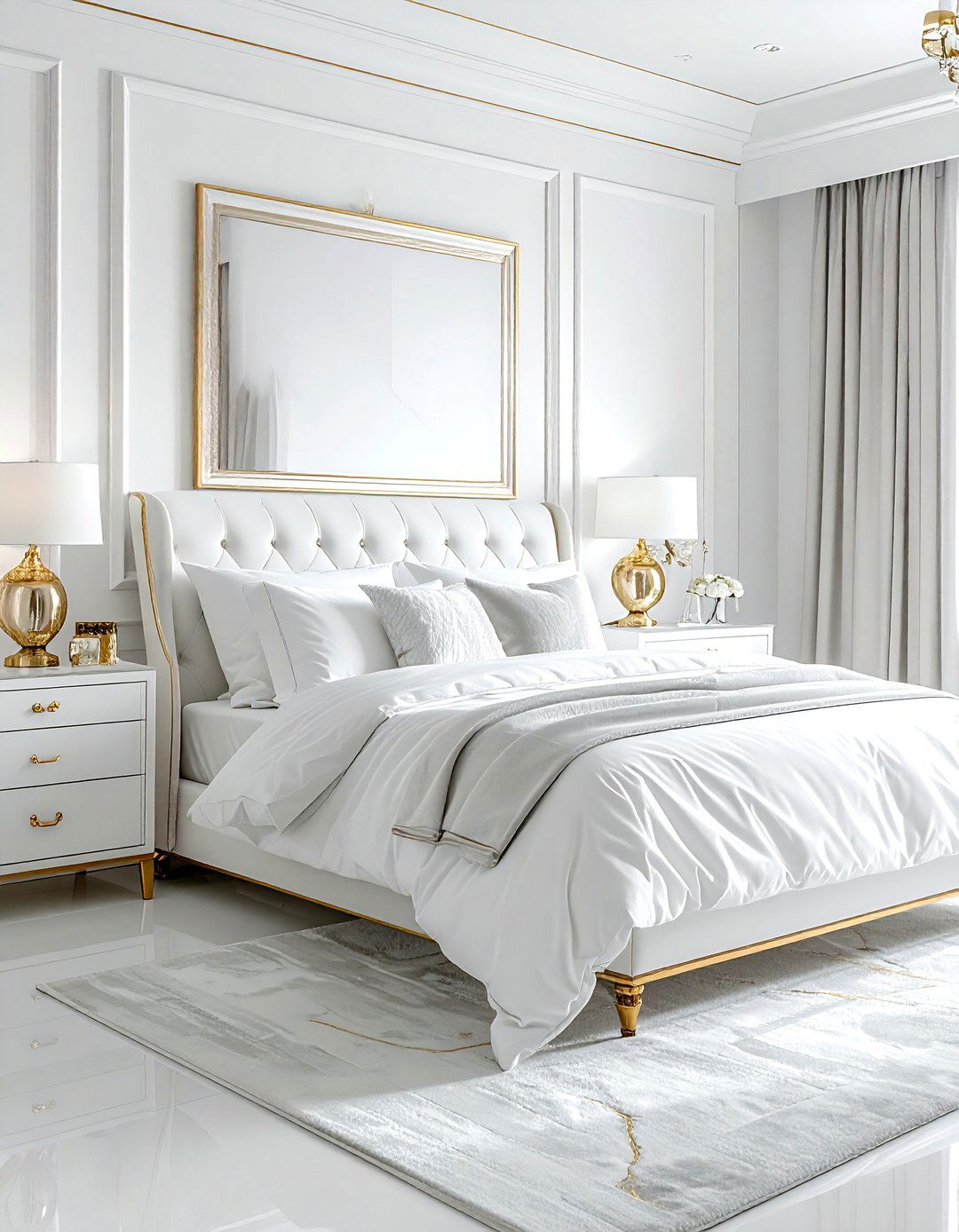 White Bedroom Gold Accents - 30 bright white bedroom ideas