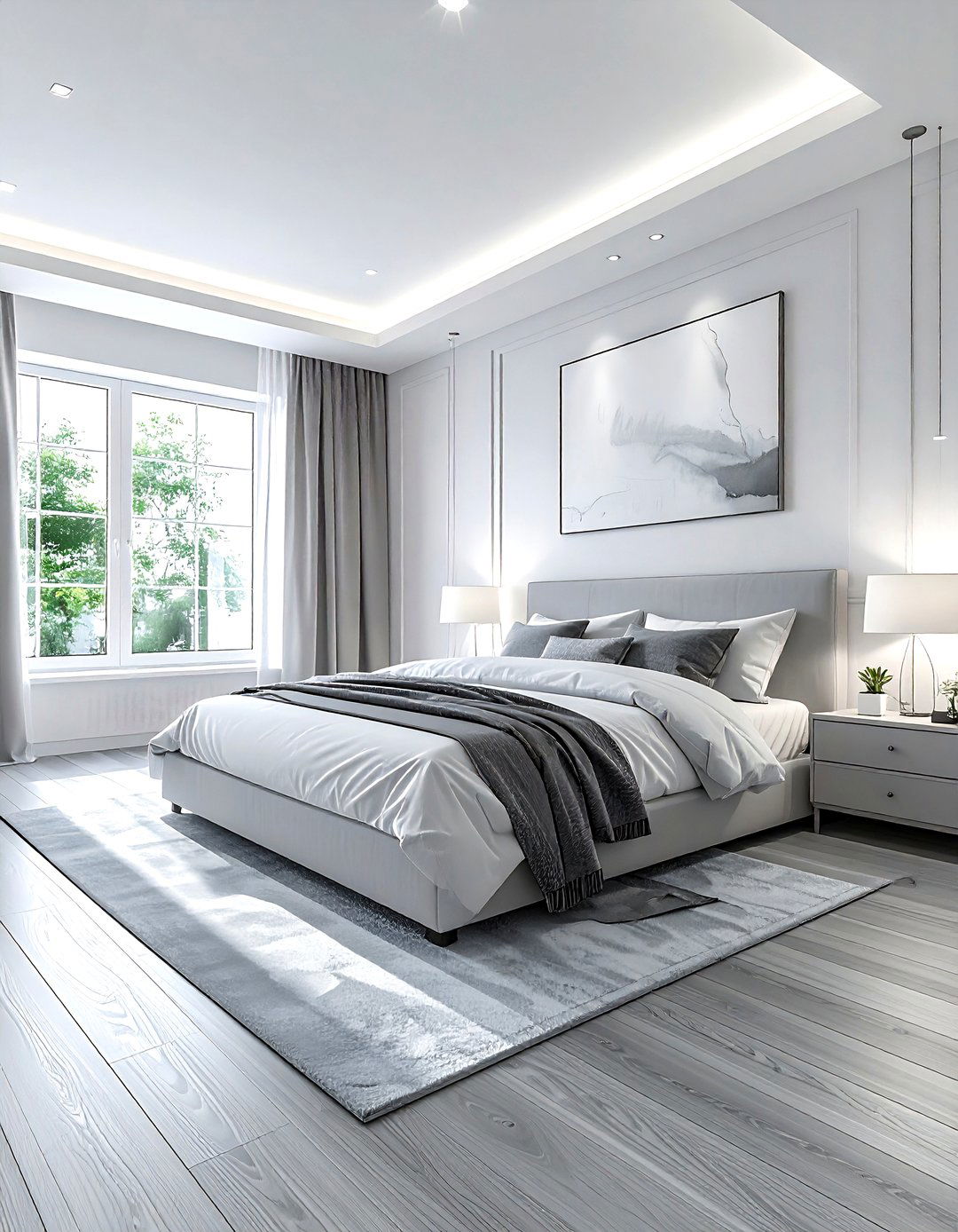 White Bedroom Grey Floor - 30 grey and white bedroom ideas