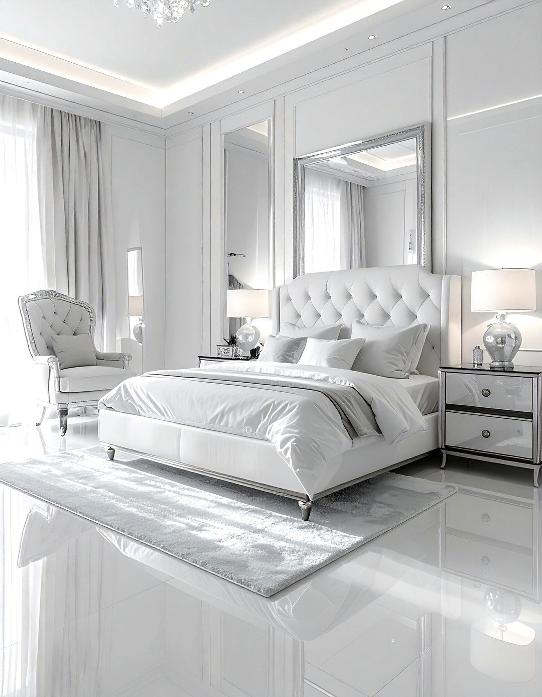 White Bedroom Mirrored Furniture - 30 modern white bedroom ideas