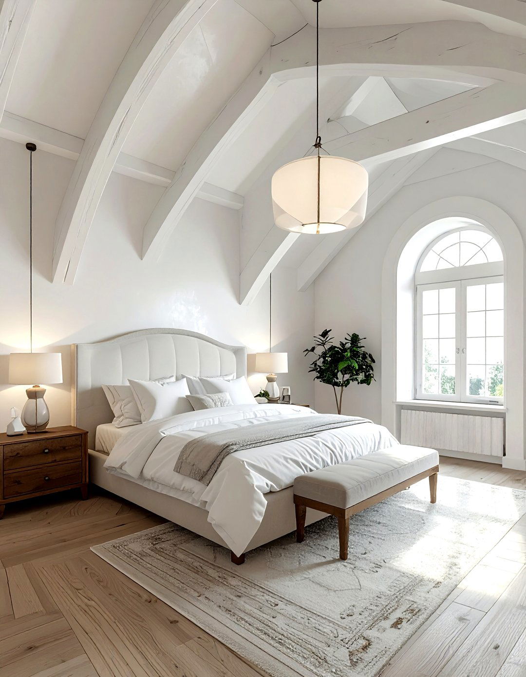 White Bedroom Vaulted Ceiling - 30 contemporary white bedroom ideas