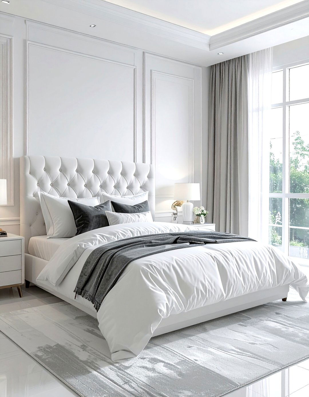 White Bedroom Velvet Bed - 30 modern white bedroom ideas