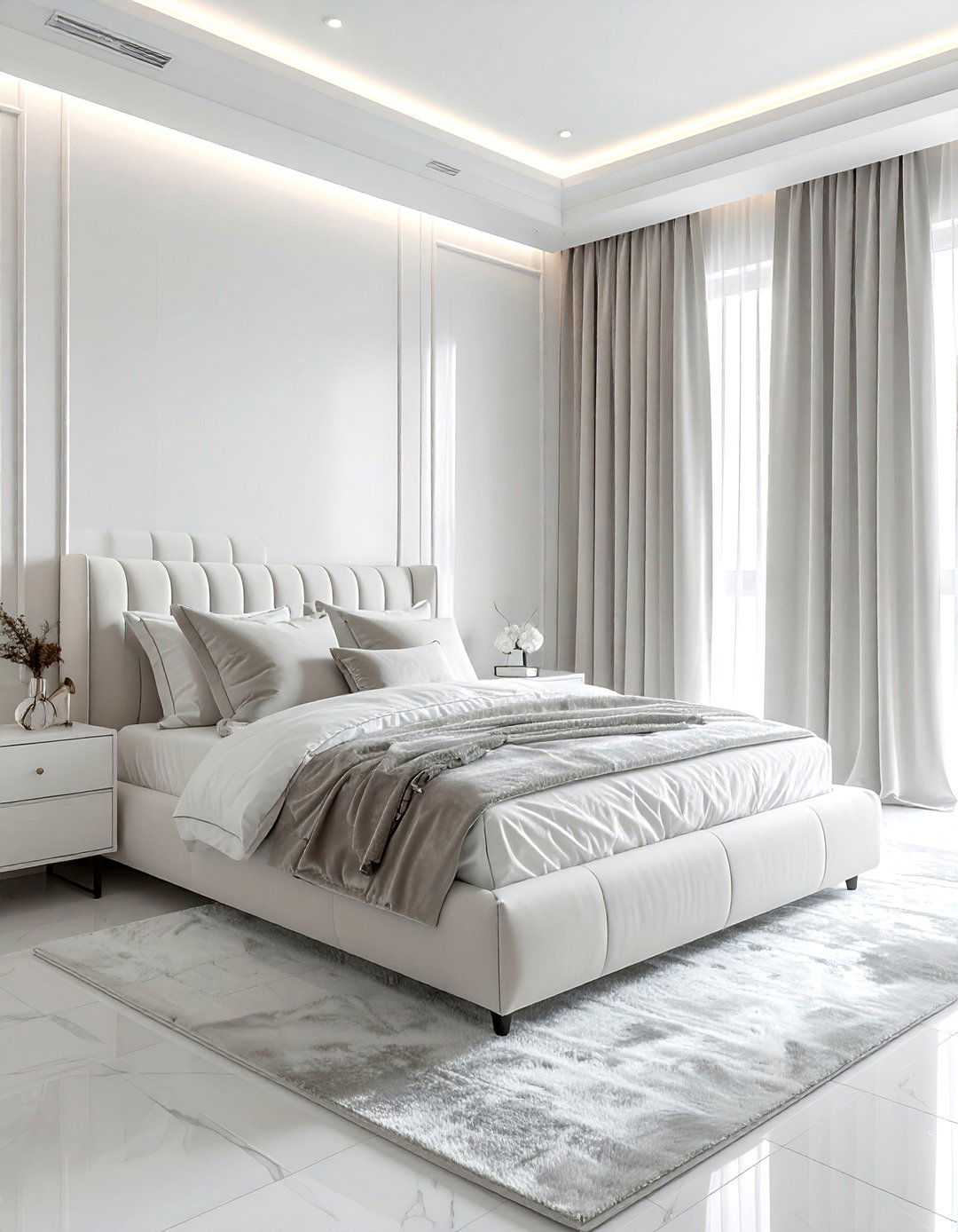 White Bedroom Velvet Decor - 30 contemporary white bedroom ideas