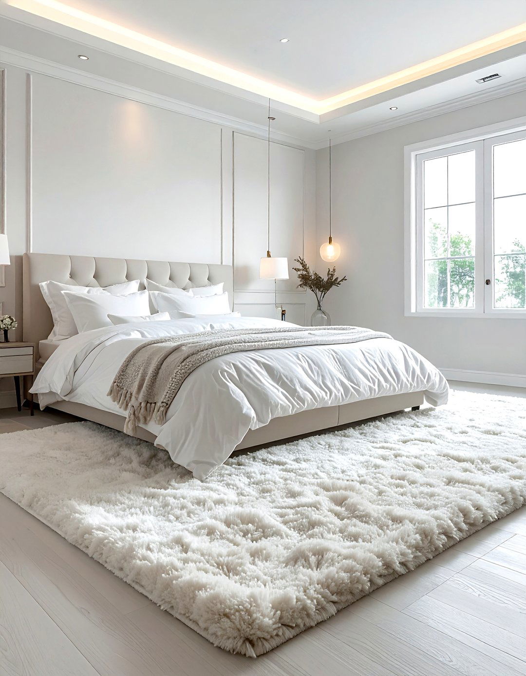 White Bedroom With Neutral Rug - 30 white bedroom decor ideas