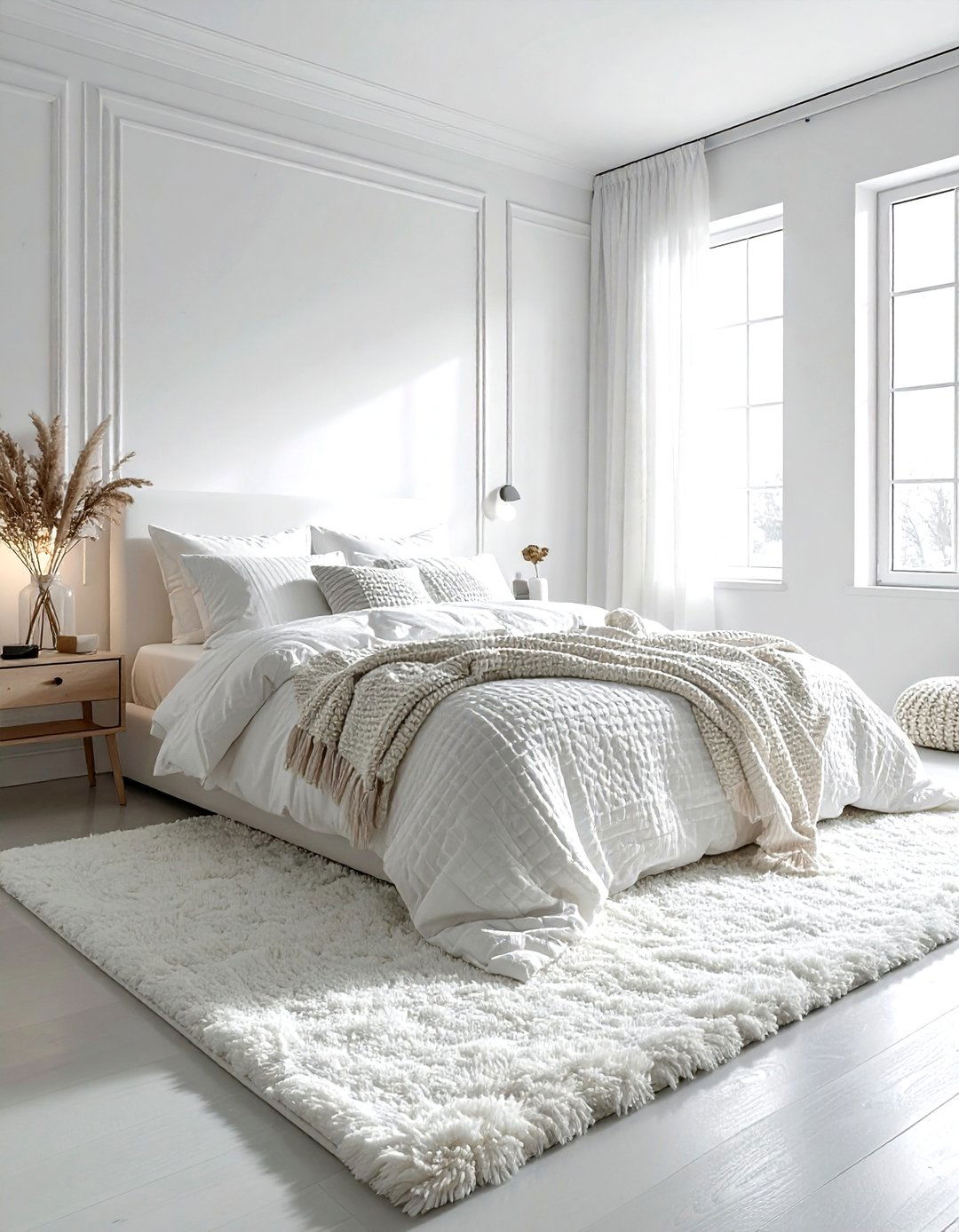 White Bedroom With Textured Bedding - 30 white bedroom decor ideas
