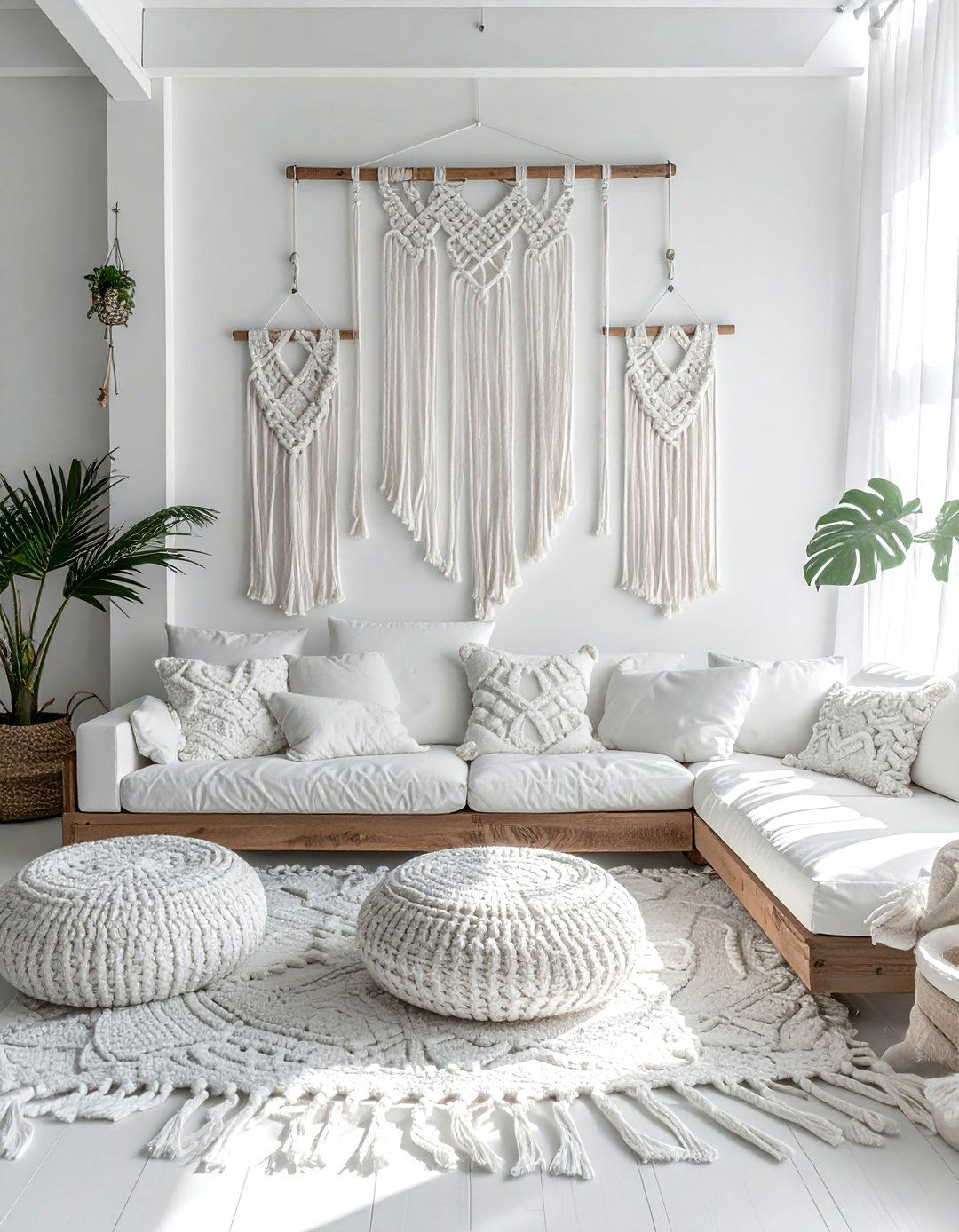 White Bohemian Lounge - 30 white decor ideas