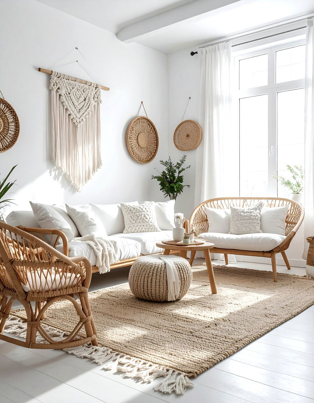 White Boho Living Room - 30 contemporary white living room ideas
