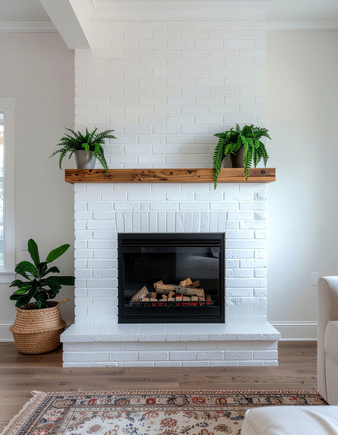 White Brick Faux Fireplace - 30 faux fireplace ideas