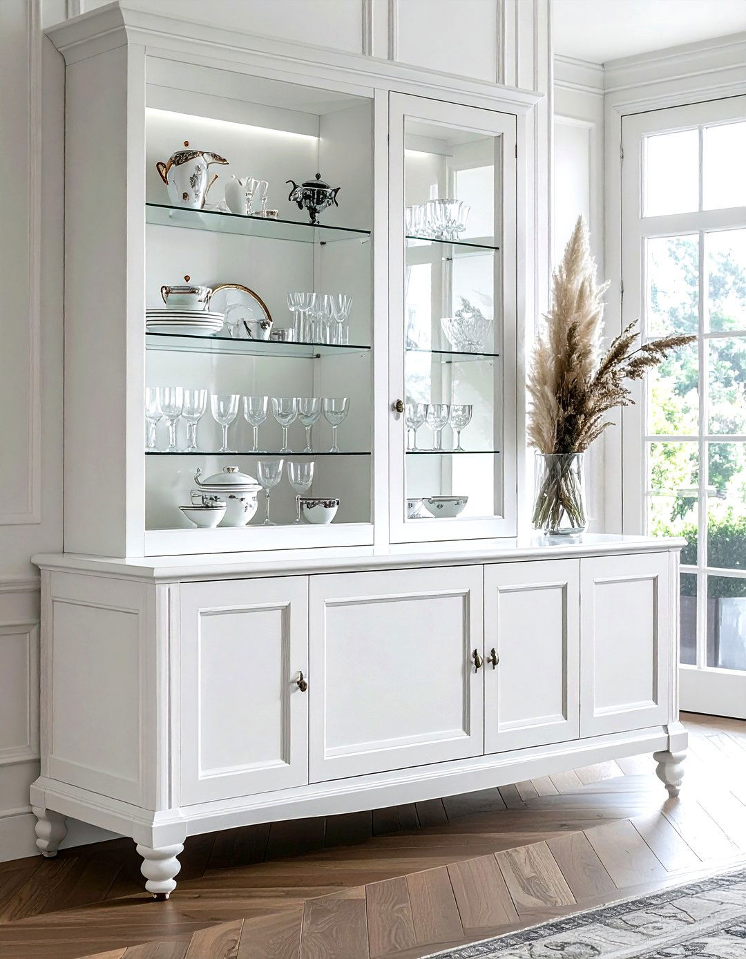 White Buffet Glass Doors - 30 white buffet dining room ideas