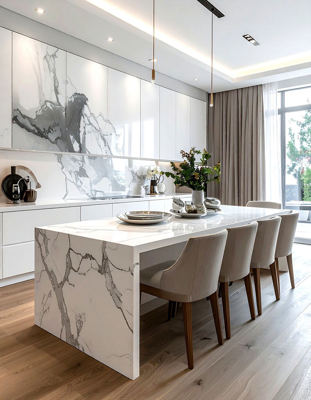 White Buffet Marble Top - 30 white buffet dining room ideas