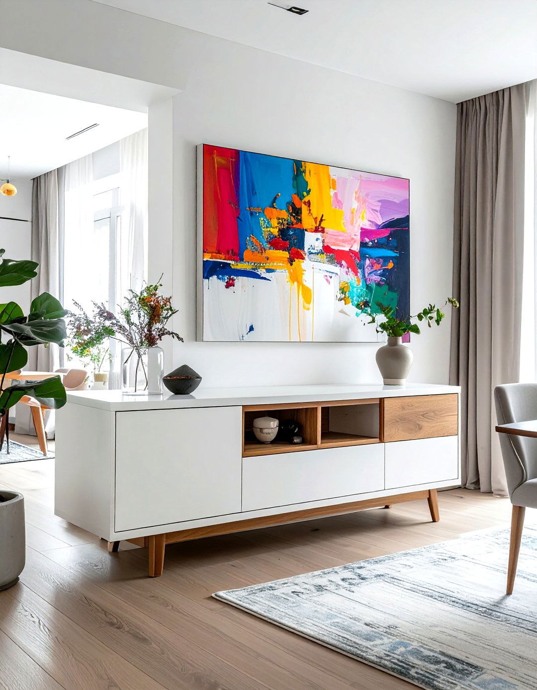 White Buffet Wall Art - 30 white buffet dining room ideas