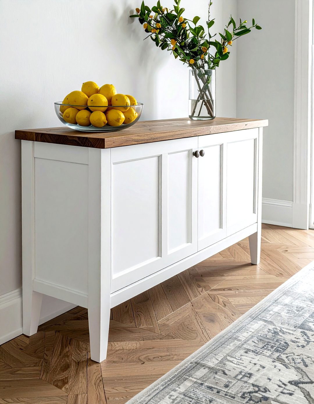 White Buffet Wood Top - 30 white buffet dining room ideas