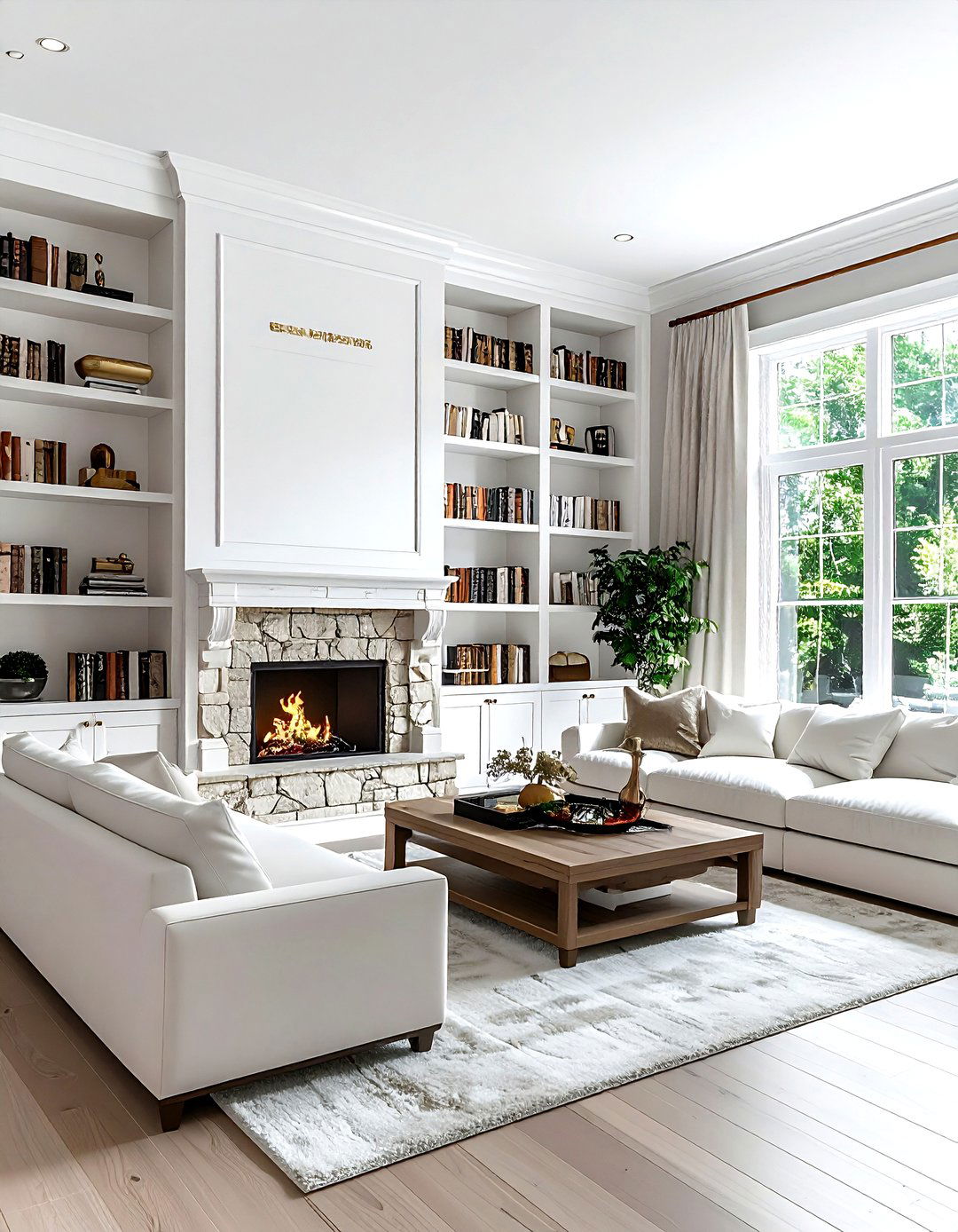 White Built In Shelving Living Room - 30 living room transitional furniture ideas