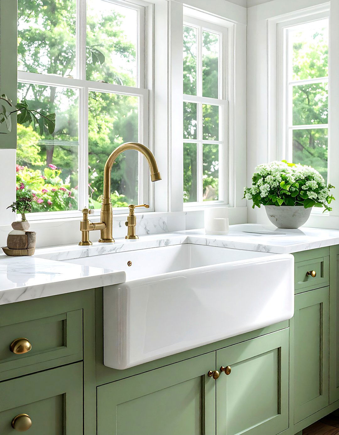 White Butler Sink - 30 English country kitchen ideas