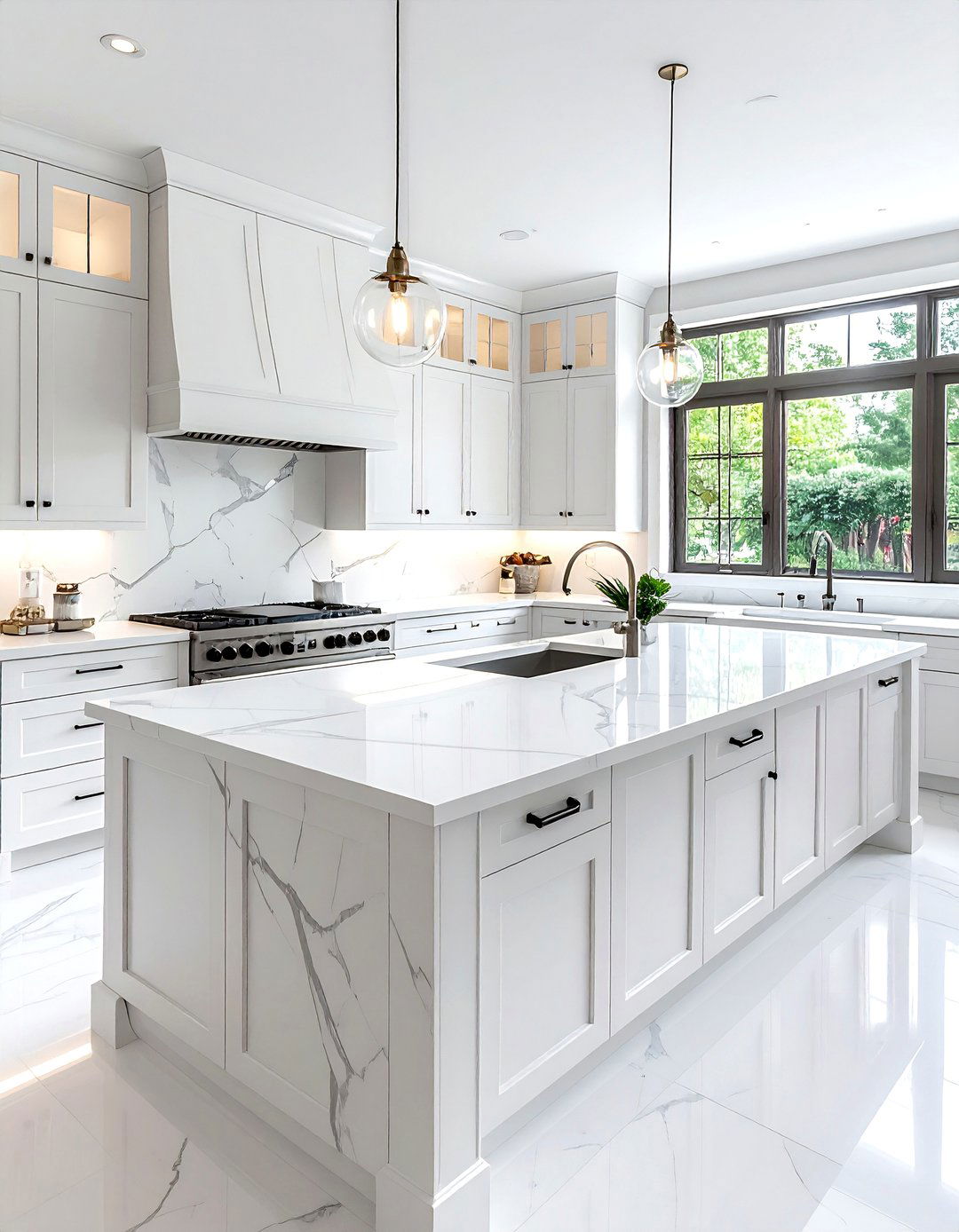White Cabinet Quartz - 30 quartz kitchen ideas