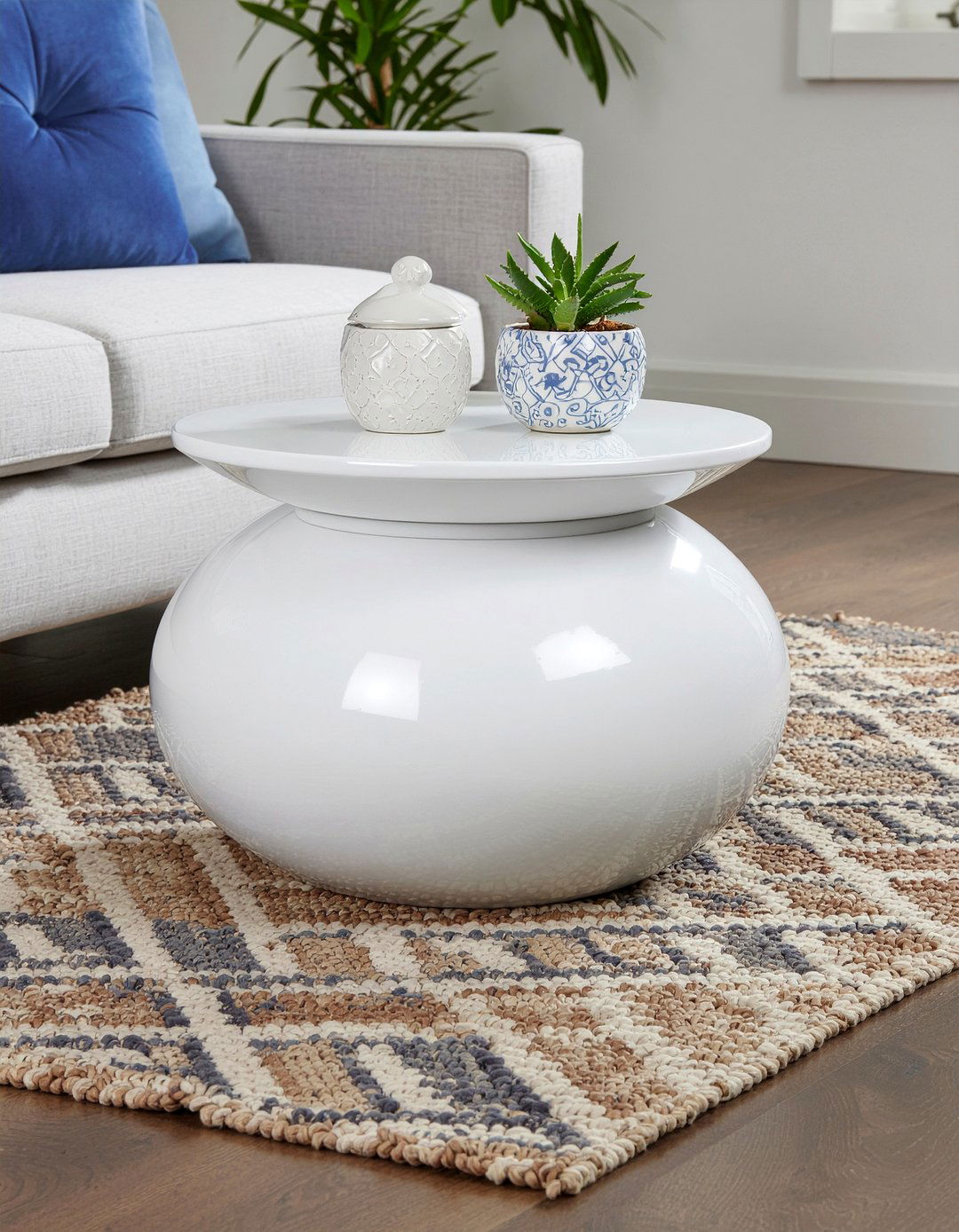 White Ceramic Side Table - 30 living room end table ideas