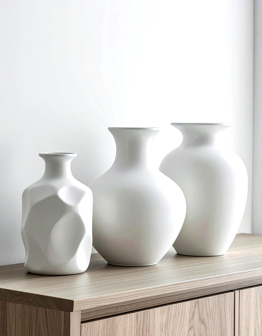 White Ceramic Vases - 30 taupe and white living room ideas