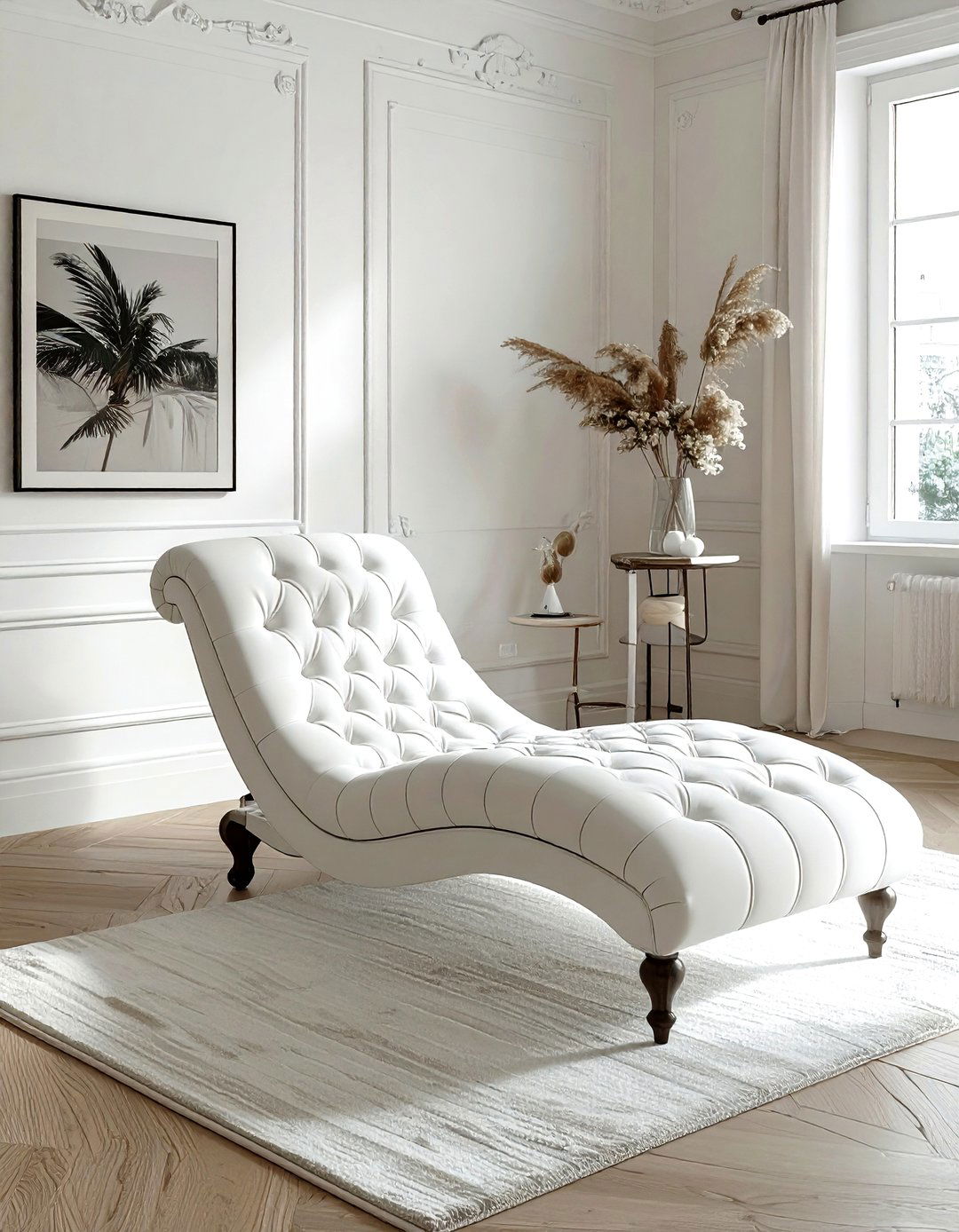 White Chaise Lounge - 30 white living room furniture ideas