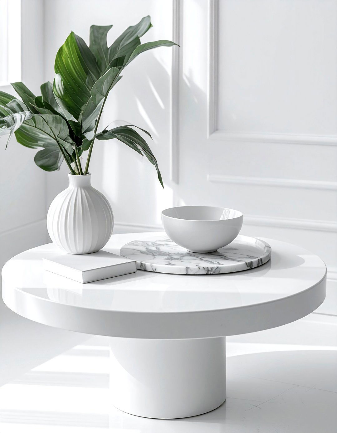 White Coffee Table Styling - 30 round coffee table decor ideas