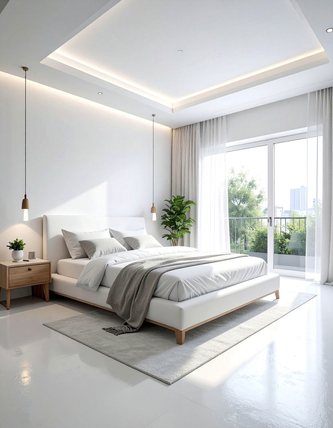 White Concrete Bedroom - 30 polished concrete bedroom ideas