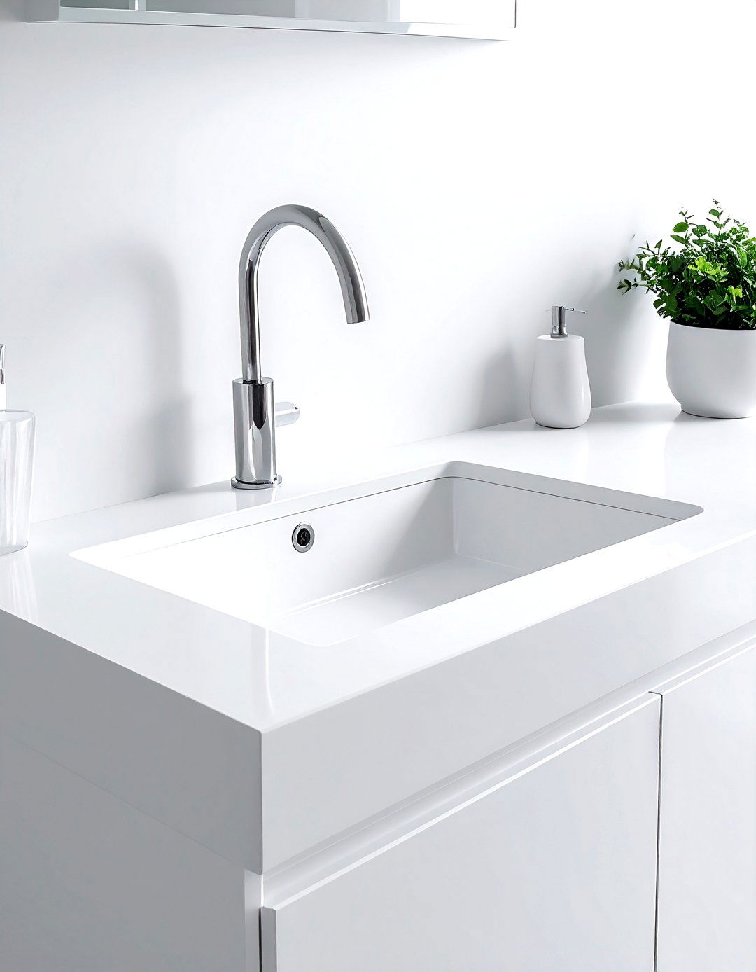 White Corian Sink - 30 integrated sink kitchen ideas