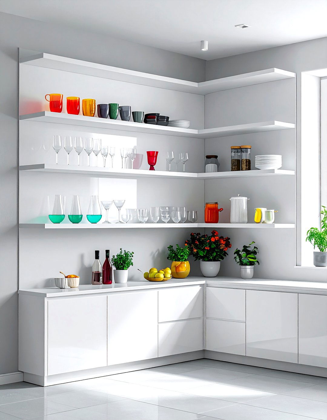 White Corner Kitchen Shelves - 30 kitchen corner shelving ideas